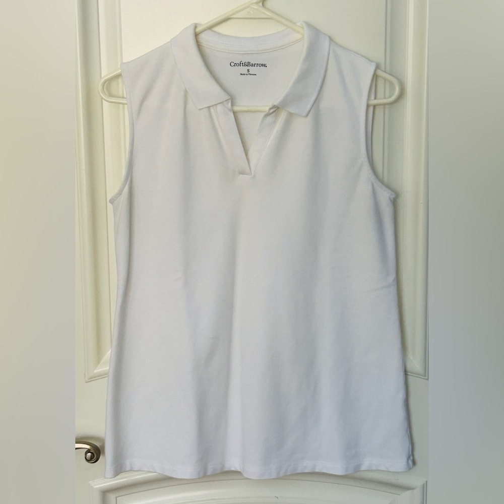 Croft & Barrow White Sleeveless Top